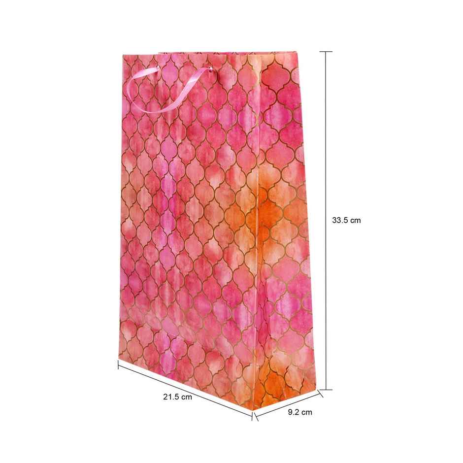 Itsy Bitsy Gift Bags Moroccan Trellis Rosy Shimmer L33.5 x W21.5 x D9.2cm Gol