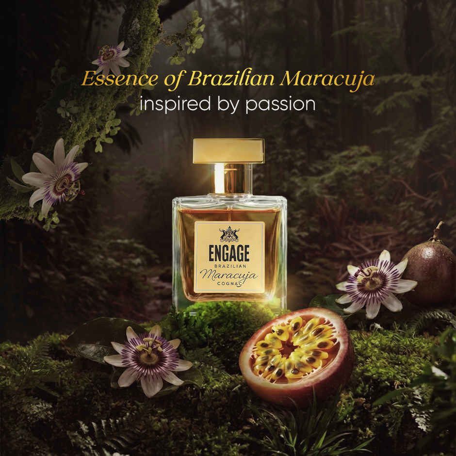 Engage Brazilian Maracuja Cognac EDP for Men|Long lasting Perfume|Amber, Leather, Oud