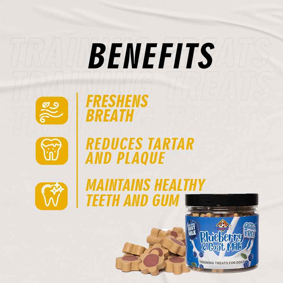 Nootie Gluten Free Training Treats For Dogs | All Life Stages Blueberry & Goat Milk Flavour