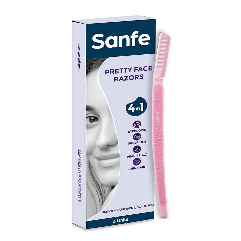 Sanfe Reusable Pretty Face & Eyebrow Razor For Women Painfree Facial Hair Removal Upper Lips Chin