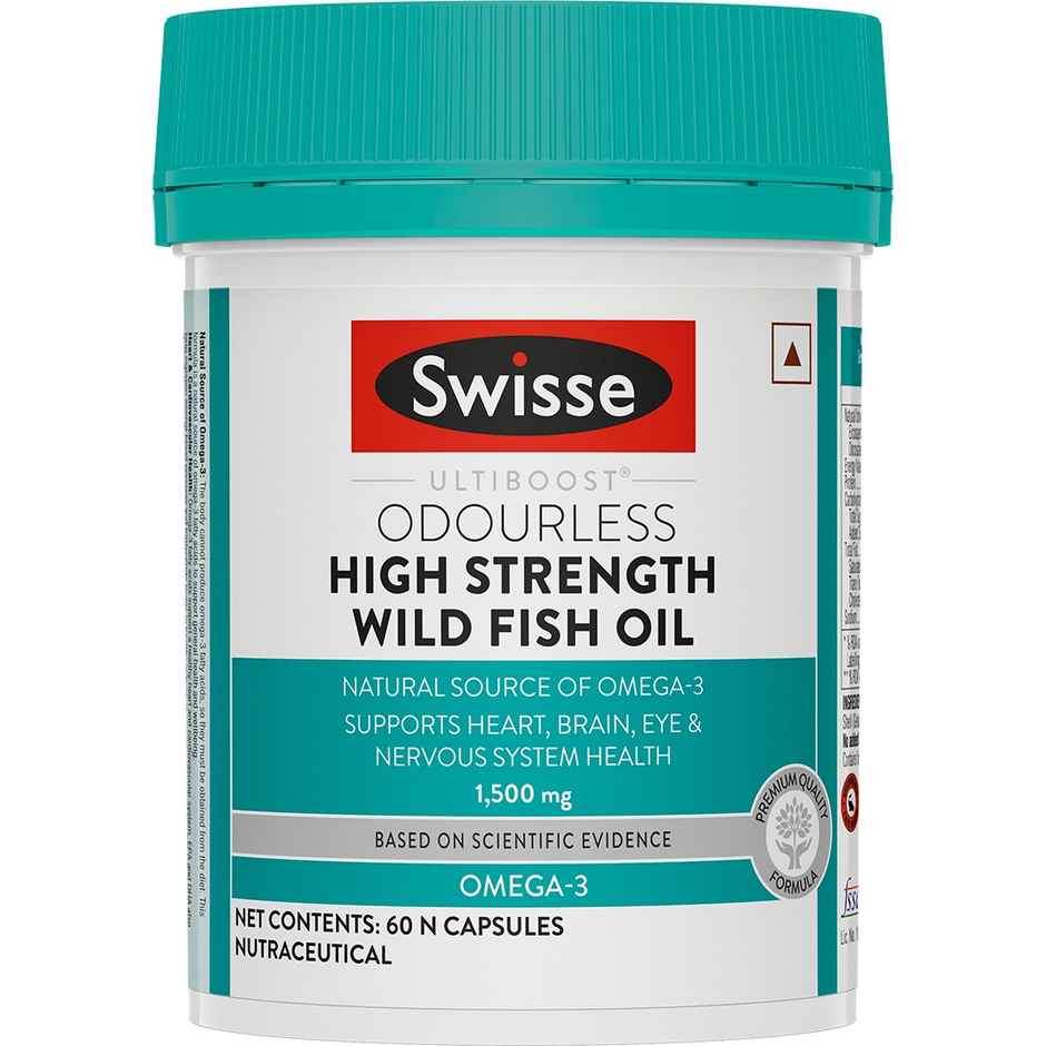 Swisse Fish Oil With 1500Mg ,Highest Omega-3 Content In One Capsule - 60 Days Pack