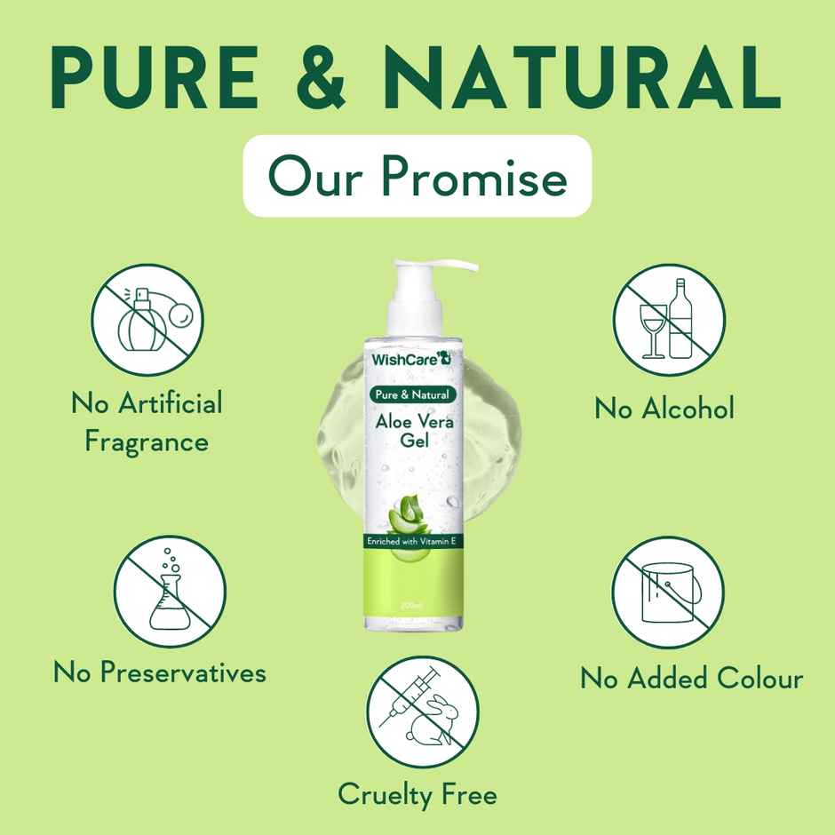WishCare Pure & Natural Aloe Vera Gel for Skin, Face and Hair | For Hydrating and Moisturizing Skin