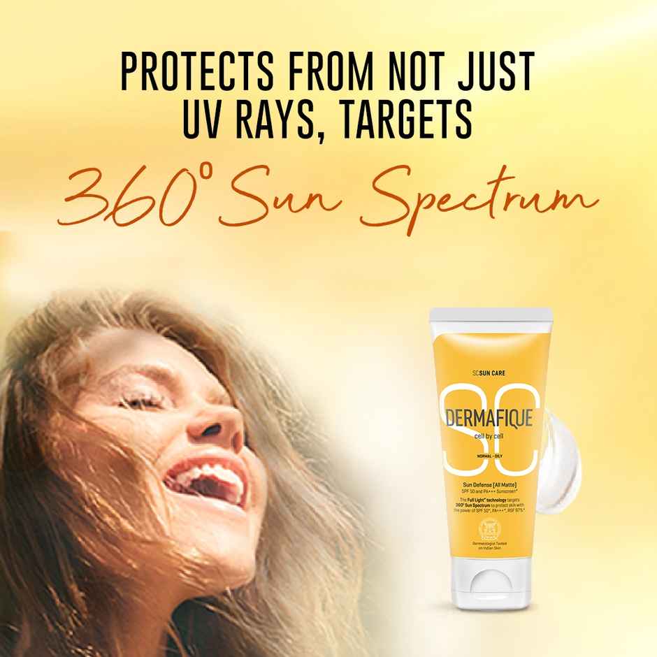 Dermafique Sun Defense All Matte, SPF 50, PA +++ Sunscreen