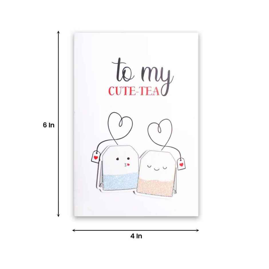 Itsy Bitsy Greeting Card & Envelope Cute-tea 4 x 6 Inch 2 Pc Pb Lb