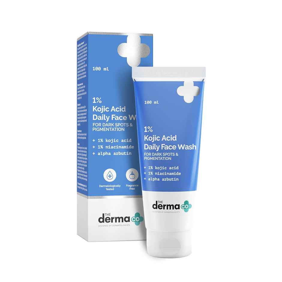 The Derma Co 1% Kojic Acid Face Wash Reduces Dark Spots & Pigmentation | Cleanses & Brightens Skin