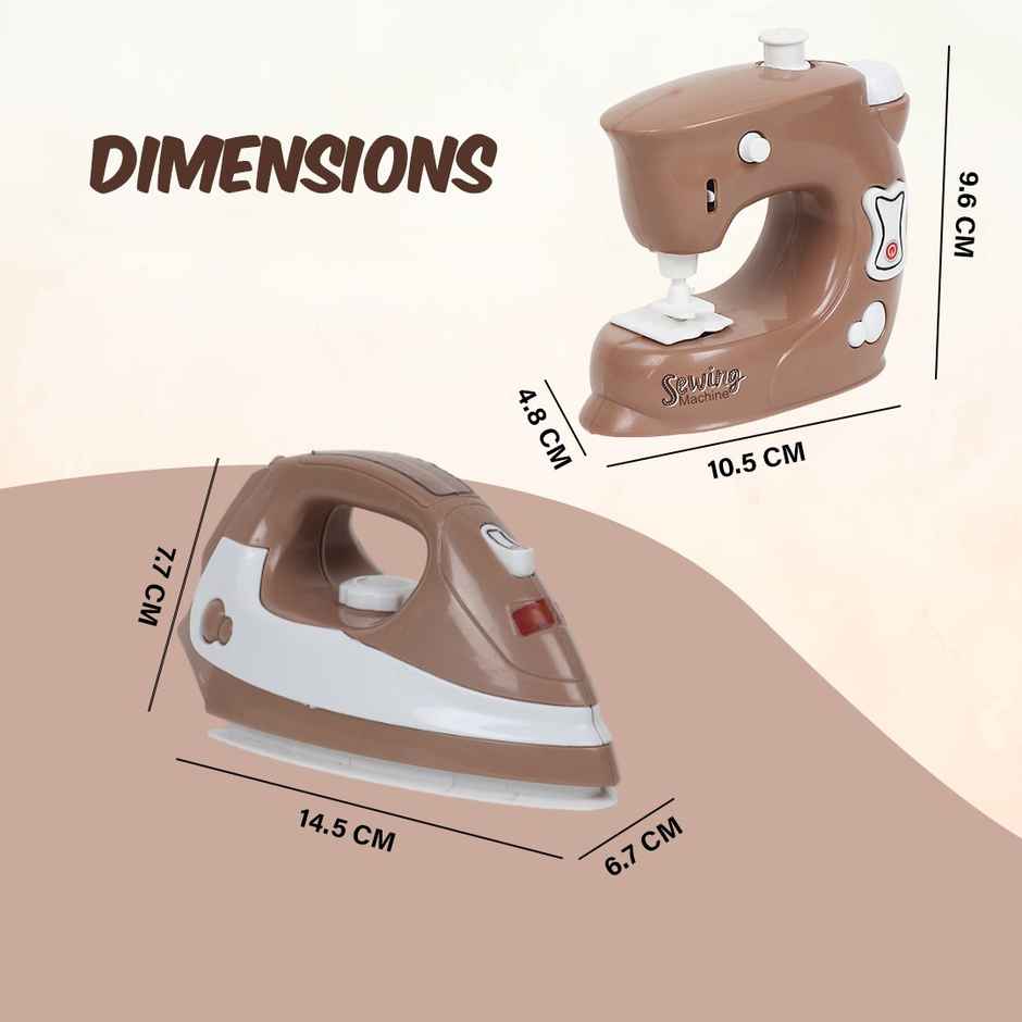 Anz Toy Brown Iron & Sewing Machine
