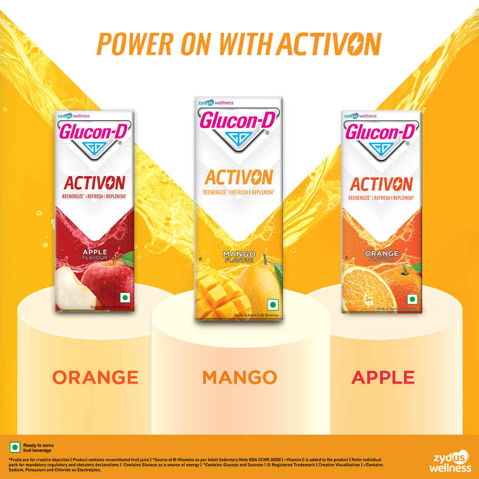 Glucon-D Activon Ready to Drink Beverage | Mango Flavour