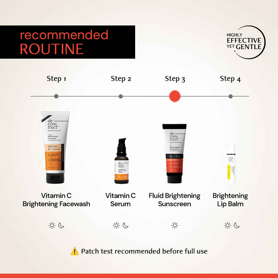 Deconstruct Fluid Brightening Sunscreen SPF 50+ PA++++ |Sunscreen with Niacinamide| Brightens Skin