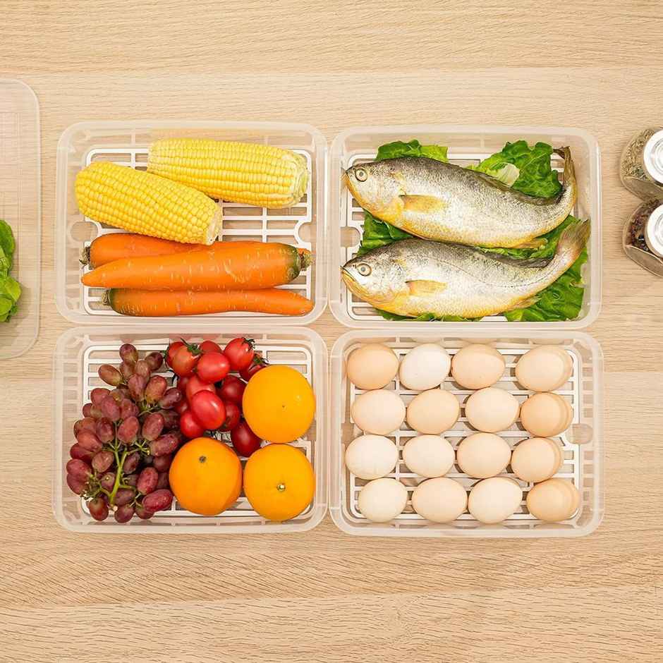 ReeQ Fridge Storage Box Large Vegetable and Fruit Organizer with Lid - 2 L