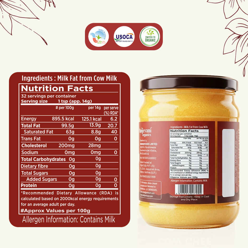 Sanjeevani Organics - Organic Cow Ghee