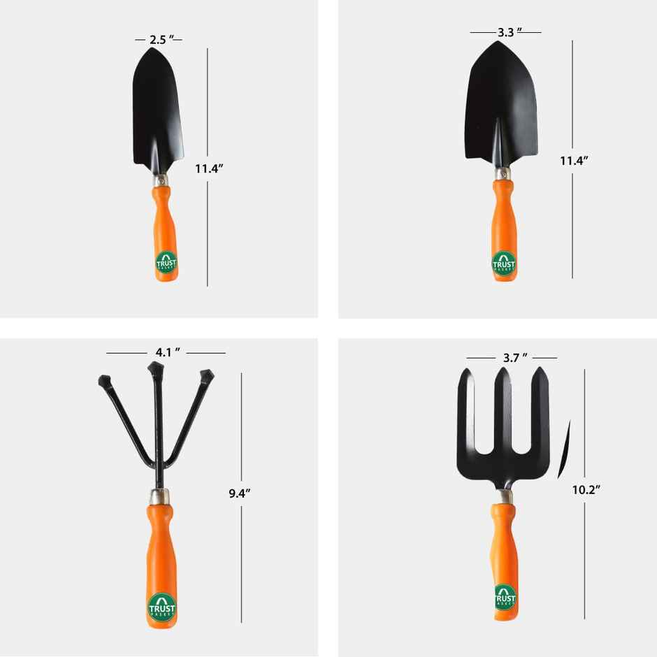 TrustBasket 7 Pcs Gardening Tool Kit | Multi-Purpose Home Garden Tools Set - Multicolor