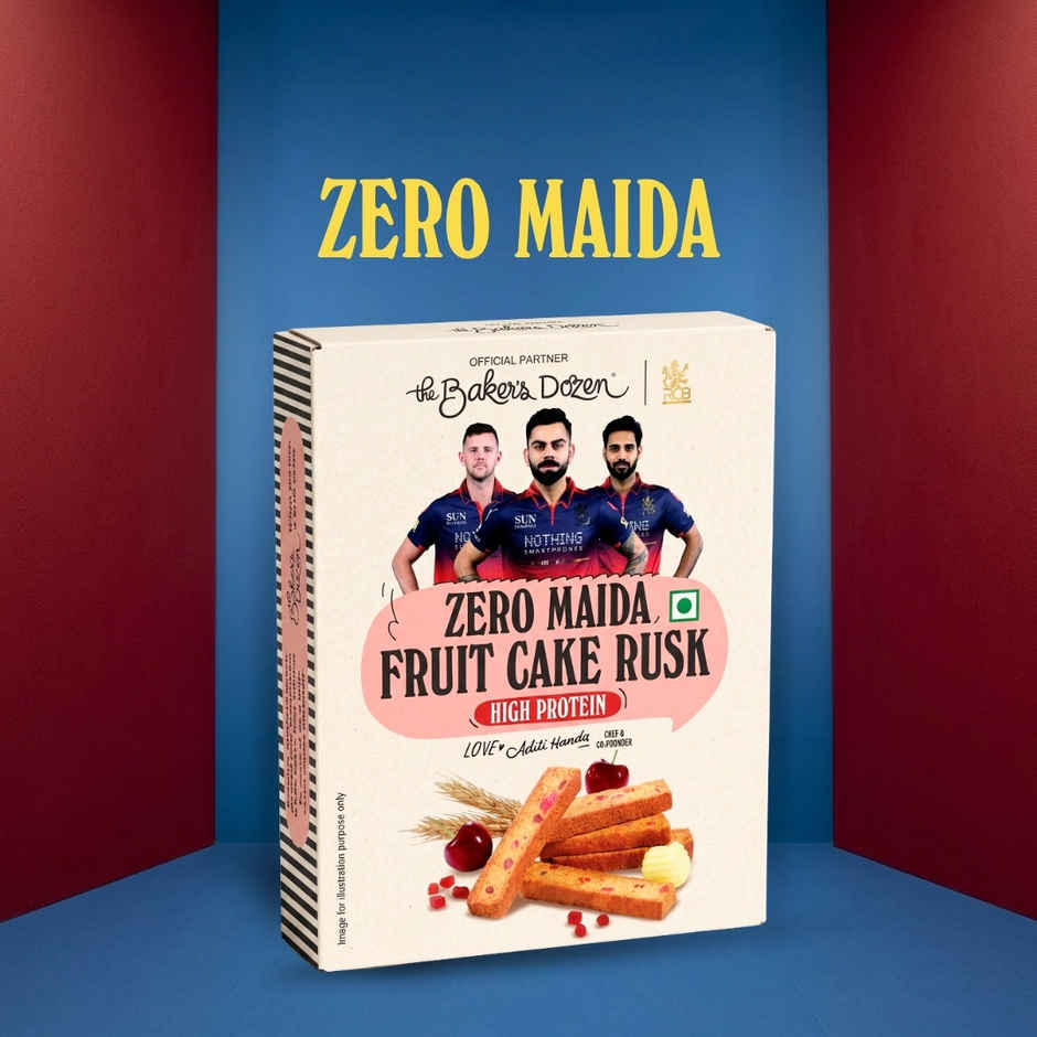 The Baker's Dozen Zero Maida Fruit Cake Rusk - High Protein