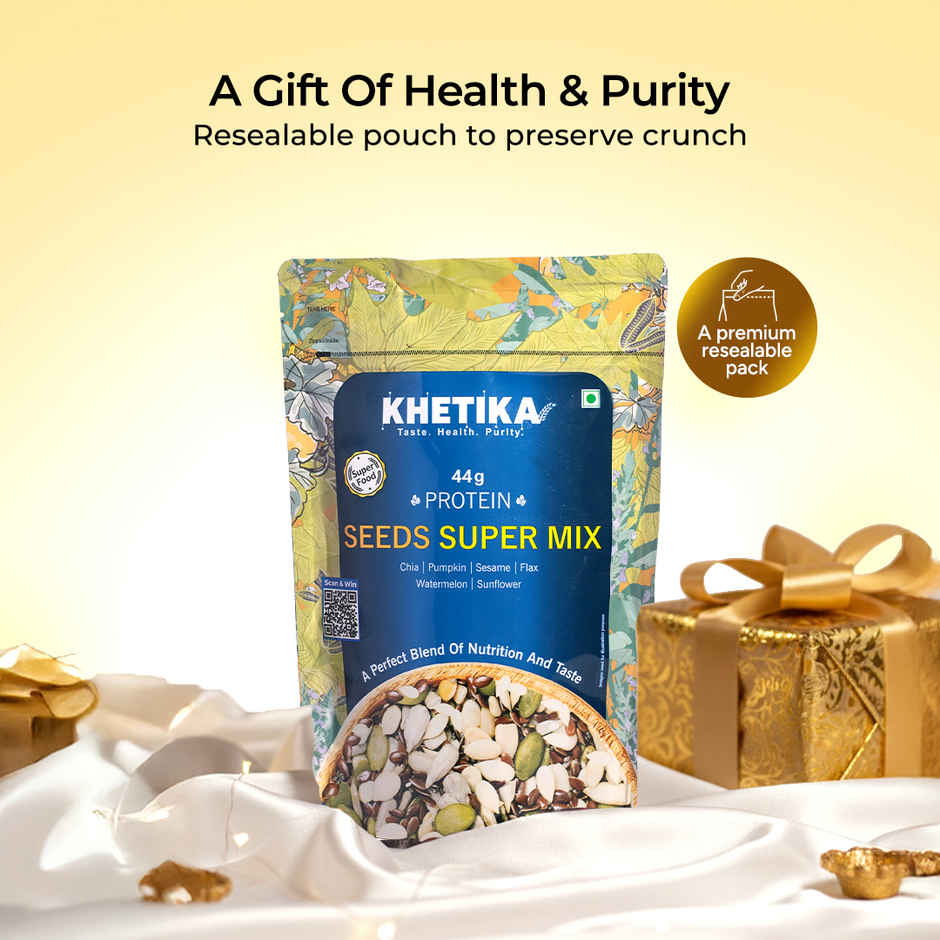 Khetika Super Seed Mix Rich in Protein 44 g, Pumpkin, Sesame, Watermelon, Sunflower, Chia Seeds