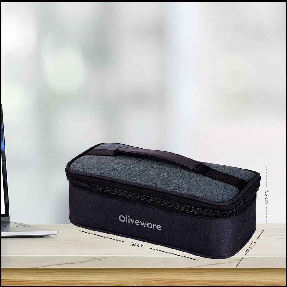 Oliveware Prism Borosilicate Glassware Square Lunchbox Set of 2 - Grey