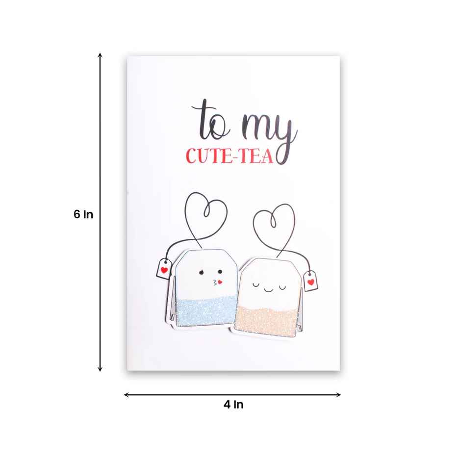 Itsy Bitsy Greeting Card & Envelope Cute-tea 4 x 6 Inch 2 Pc Pb Lb