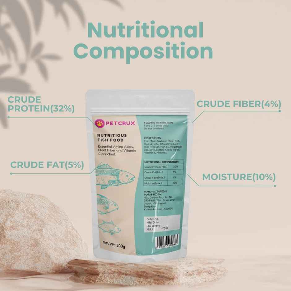 Petcrux Complete Nourishment Fish Food For All Life Stages Mini Pellet