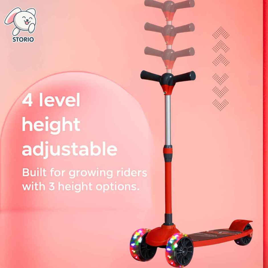 Storio Kick Scooter for Kids | Safe & Smooth Riding Scooter - Red