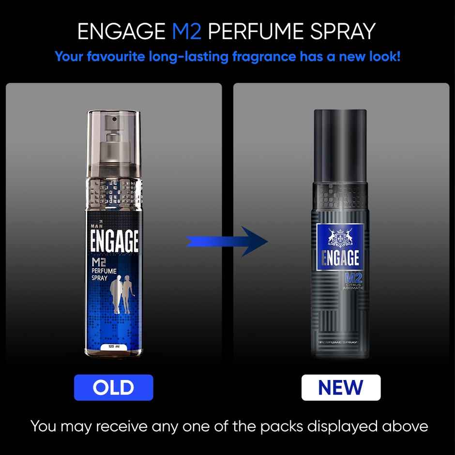 Engage M2 Perfume Spray for Men | Citrus & Amber | 24 hr Freshness | Long Lasting