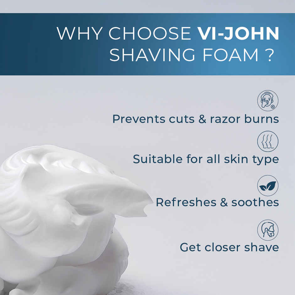 VI JOHN Original Dermatologically Shaving Cream with Vitamin E and Tea Tree Oil