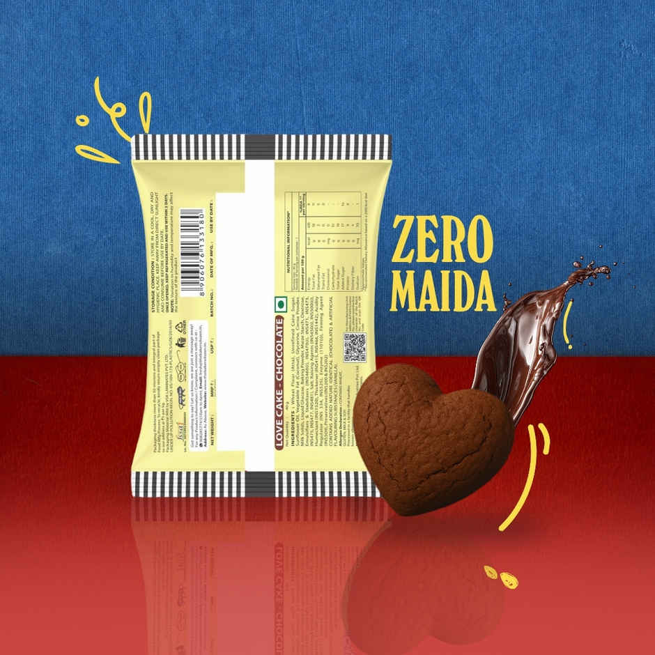 The Baker's Dozen Zero Maida Love Cake - Chocolate | Veg/Eggless Cake | Chocolate Cake | Heart cake