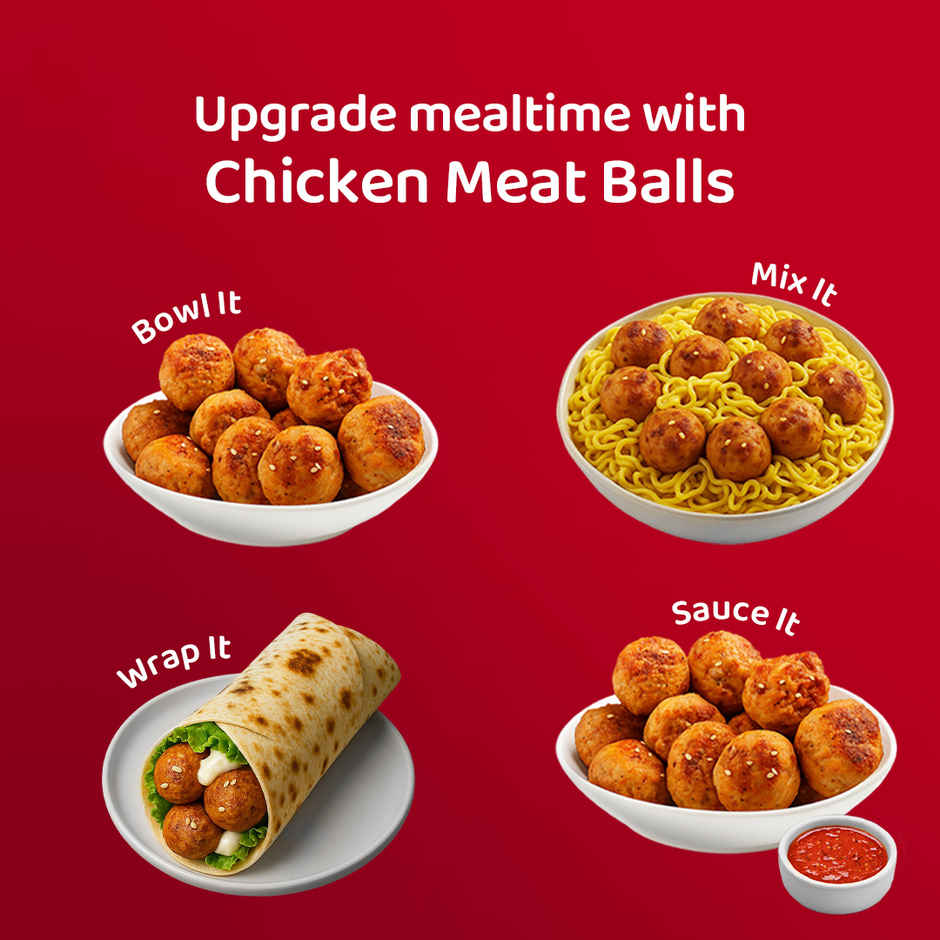 Godrej Yummiez Chicken Meatballs | Frozen Snack | Korean Style with Atomic Sauce inside