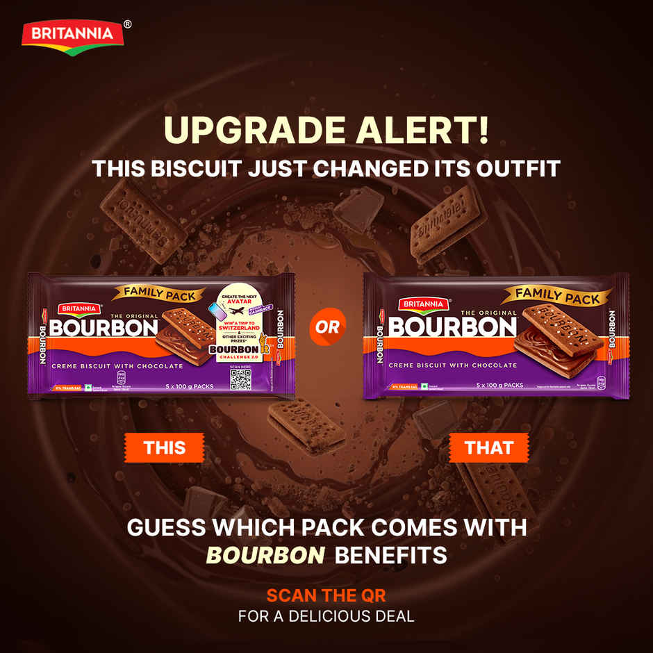 Britannia The Original Bourbon - Creme Biscuit with Chocolate | Chocolatey Indulgence | Combo