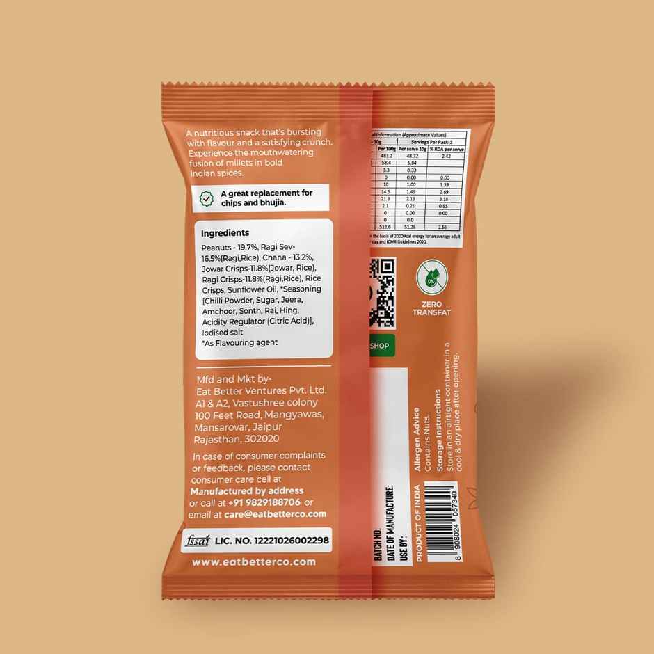 Eat Better Co Millet Namkeen Desi Dasala Roasted Healthy Snacks | No Palm Oil