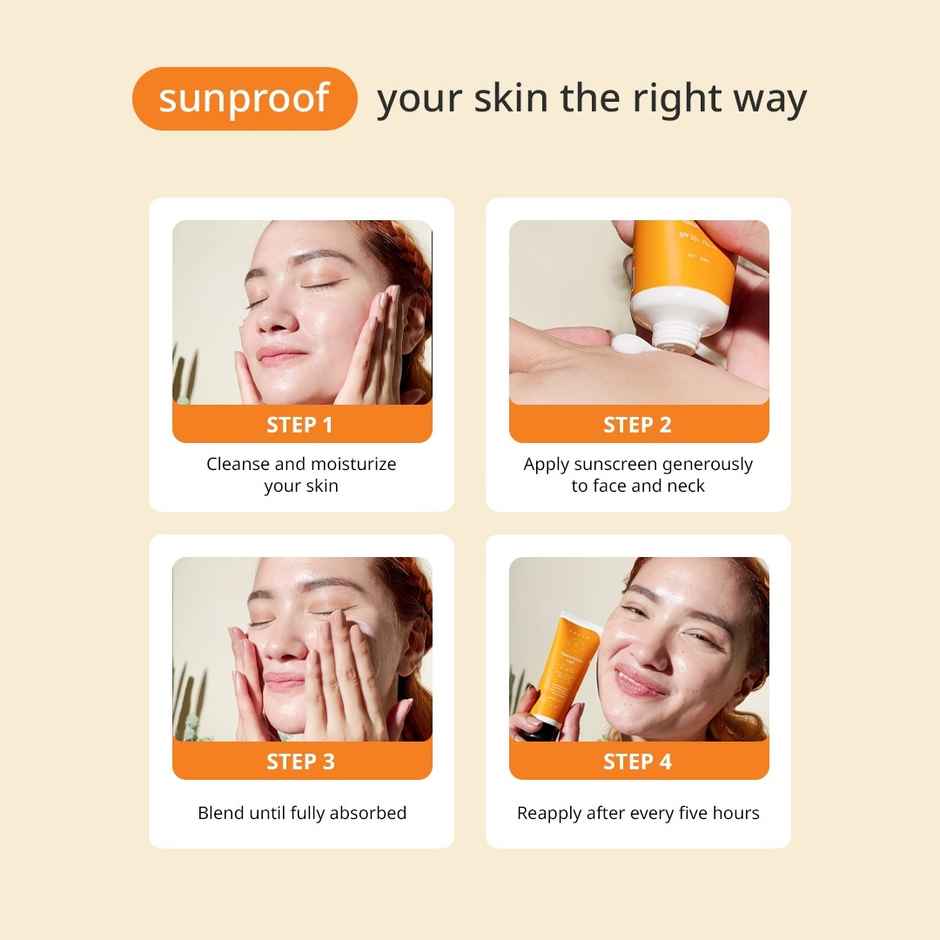 Arata UV-Defence SPF 50, PA+++ Sunscreen Gel with Hyaluronic Acid, Niacinamide, Ceramide & Vitamin C