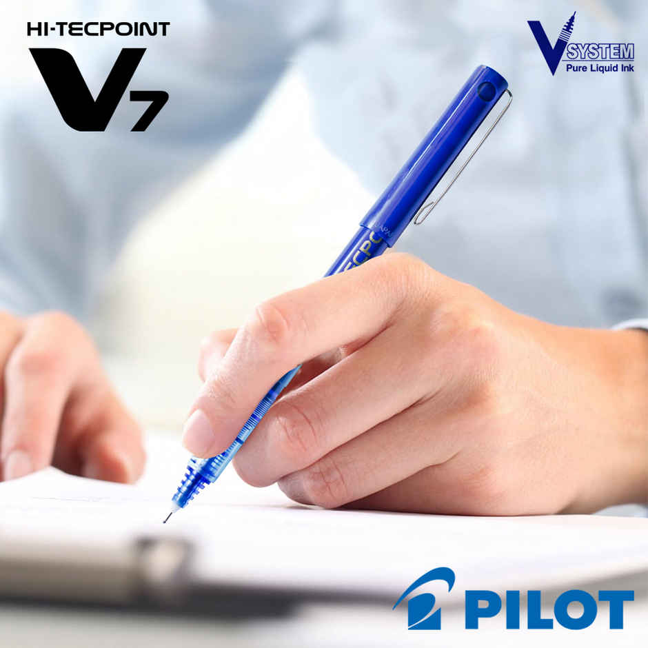 Pilot Hi-Techpoint V7 Roller Pen 4 Blue +1 Black - 5 Pieces