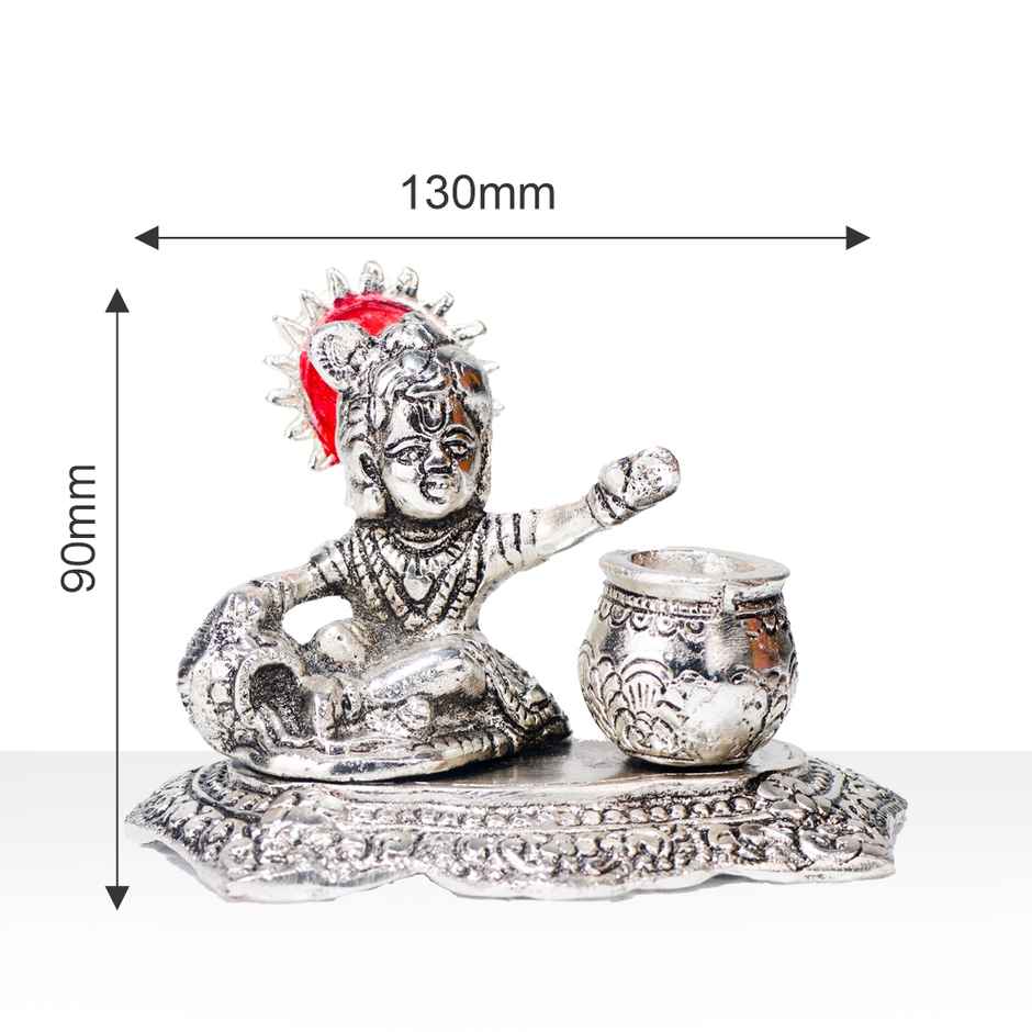 Laddu Gopal Silver Plated with Maakhan Matka | Devnidhi