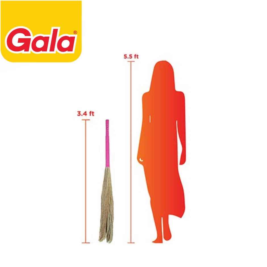 Gala Kingkong Grass Floor Broom | Plastic | Brown and Pink