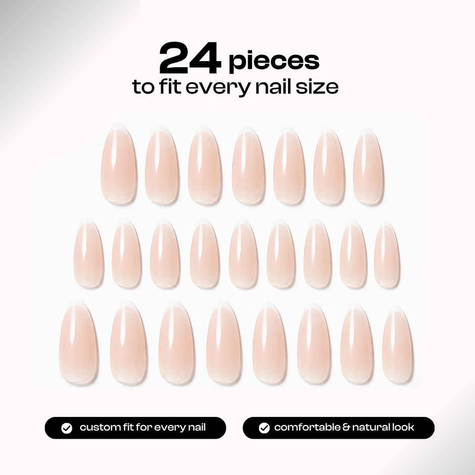 Nailinit Press On Nails Glazed Donut | Reusable False Nail Extensions with Glue Tabs