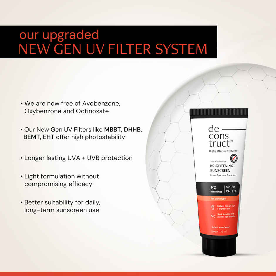 Deconstruct Fluid Brightening Sunscreen SPF 50 PA++++ | In-Vivo Tested