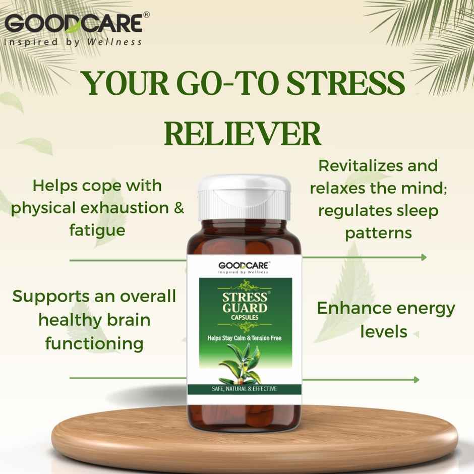 Goodcare Stress Guard Ayurvedic Capsule For Ultimate Relaxation And Calmness 60 Capsules