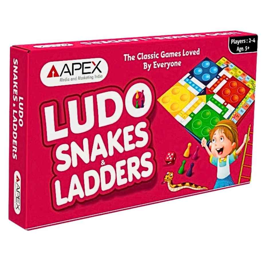 Apex Ludo & Snakes and Ladders Board Game | Family Indoor Game | Age 5+