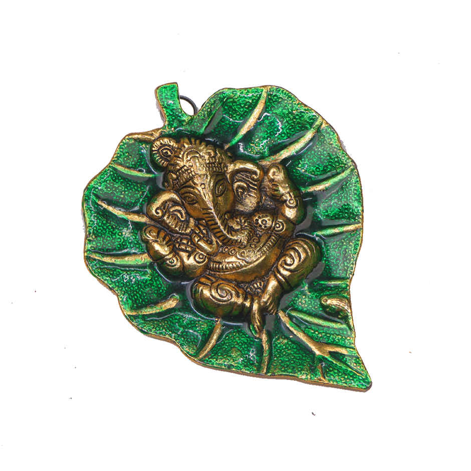 Ganesh Ji on Meenakari Leaf Wall Hanging | Devnidhi