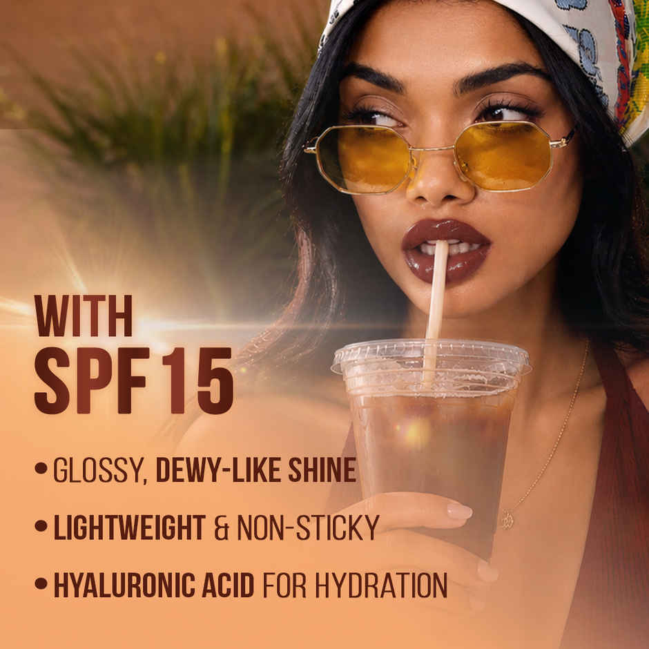 Staze Y.U.M.M.Y Gloss + Tint + Balm SPF 15  | Glossy Finish | 05 Double Espresso | 2 gm