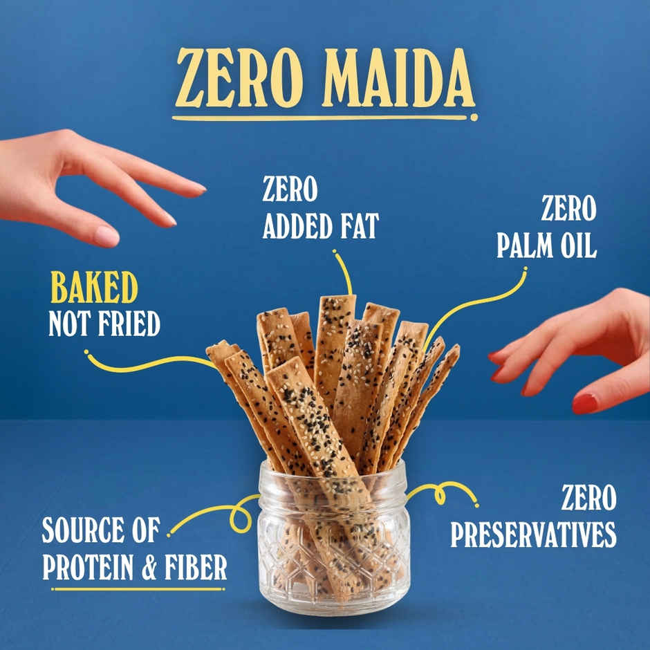 The Baker's Dozen Zero Maida Lavash Baked Snack No Palm Oil No preservatives Whole Wheat