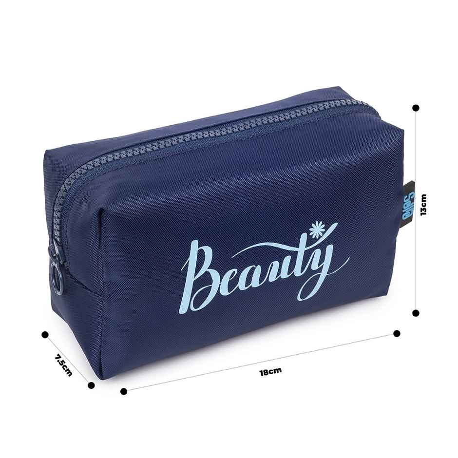 Qips Beauty Zipper Cosmetic Bag Travel Accessory - Navy Blue