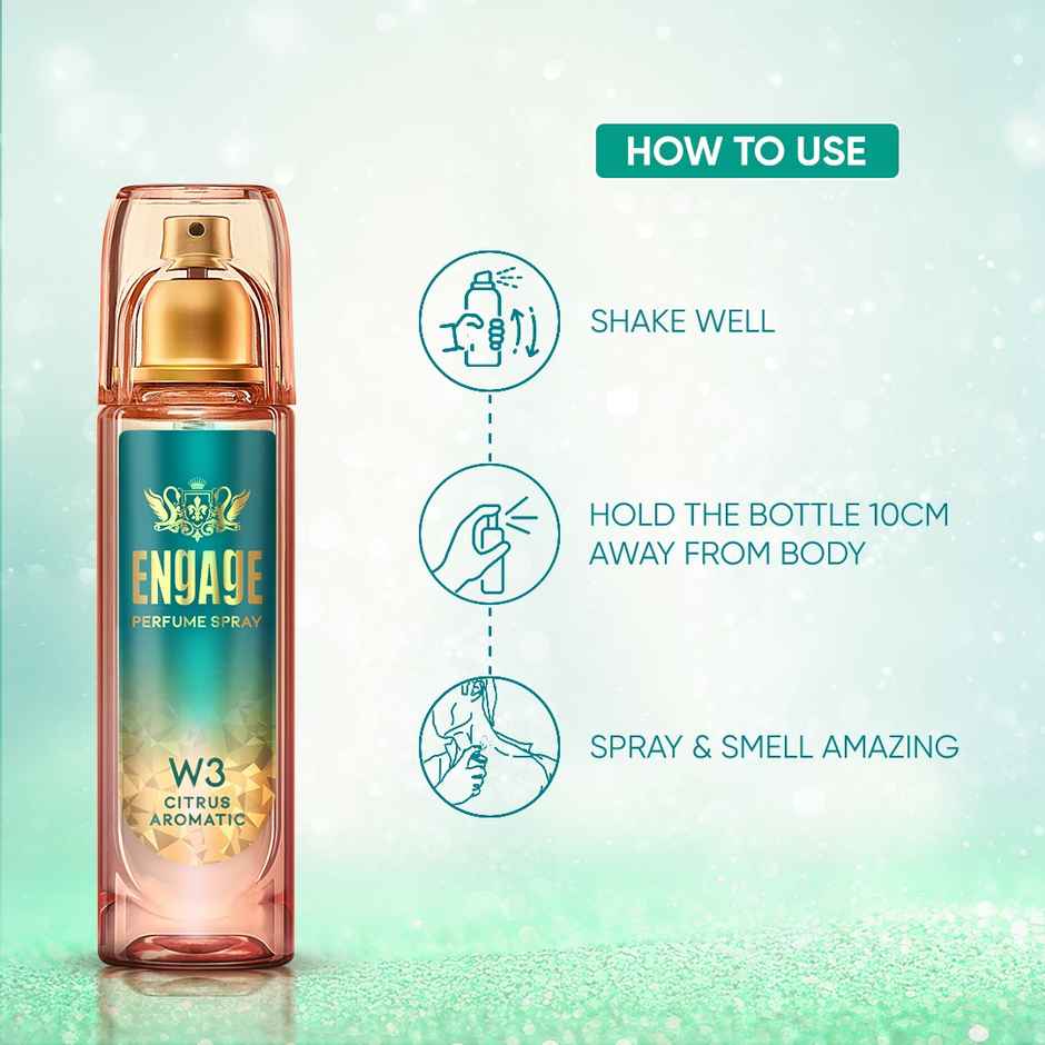 Engage W3 Perfume for Women, Citrus and Floral Fragrance Scent