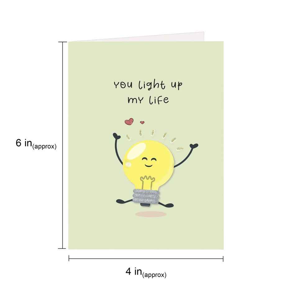 Itsy Bitsy Greeting Card & Envelope Light Up My Life 4 x 6 Inch Approx 2 Pc Pb Lb