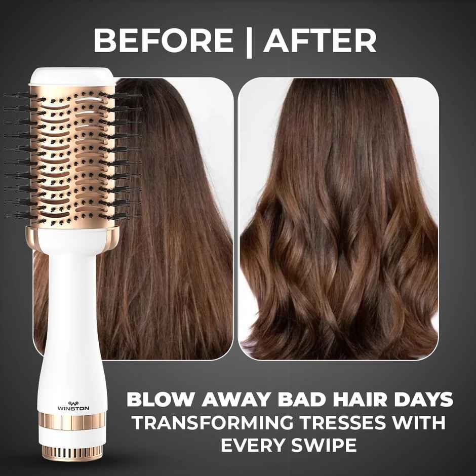Winston 2 In 1 Hair Styling Blow Brush For Women - 1200 Watts (White)