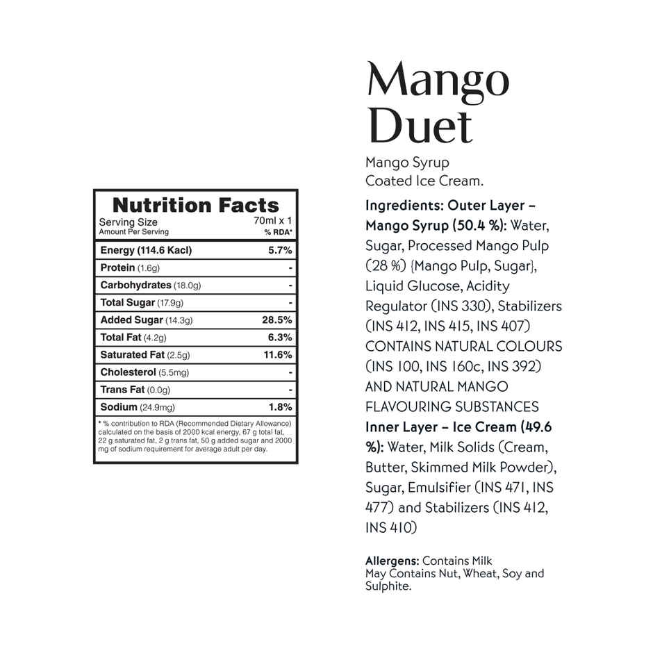 Huber & Holly Mango Duet Ice Cream Stick Combo   