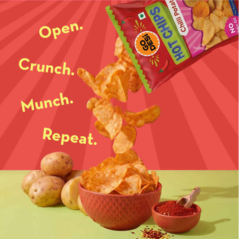 GO DESi Hot Chips Chilli Potato | No Palm Oil