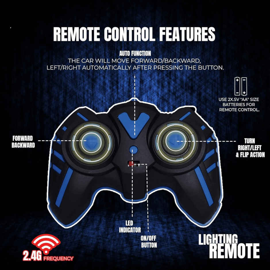 Fablue Double Flip Remote Control Stunt Car For Kids | Blue | 360 Degree Rotating Car Toy