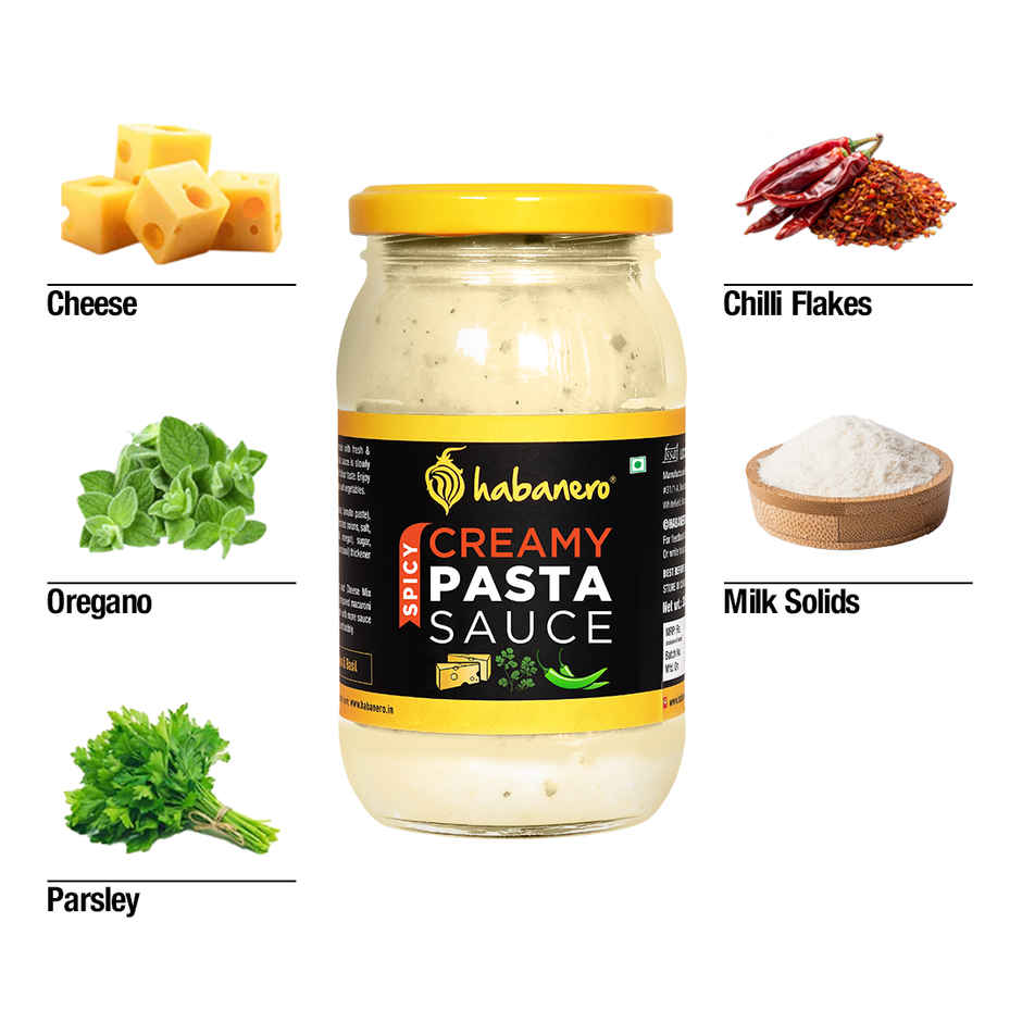 Habanero Herb-Infused Alfredo Style White Pasta Sauce
