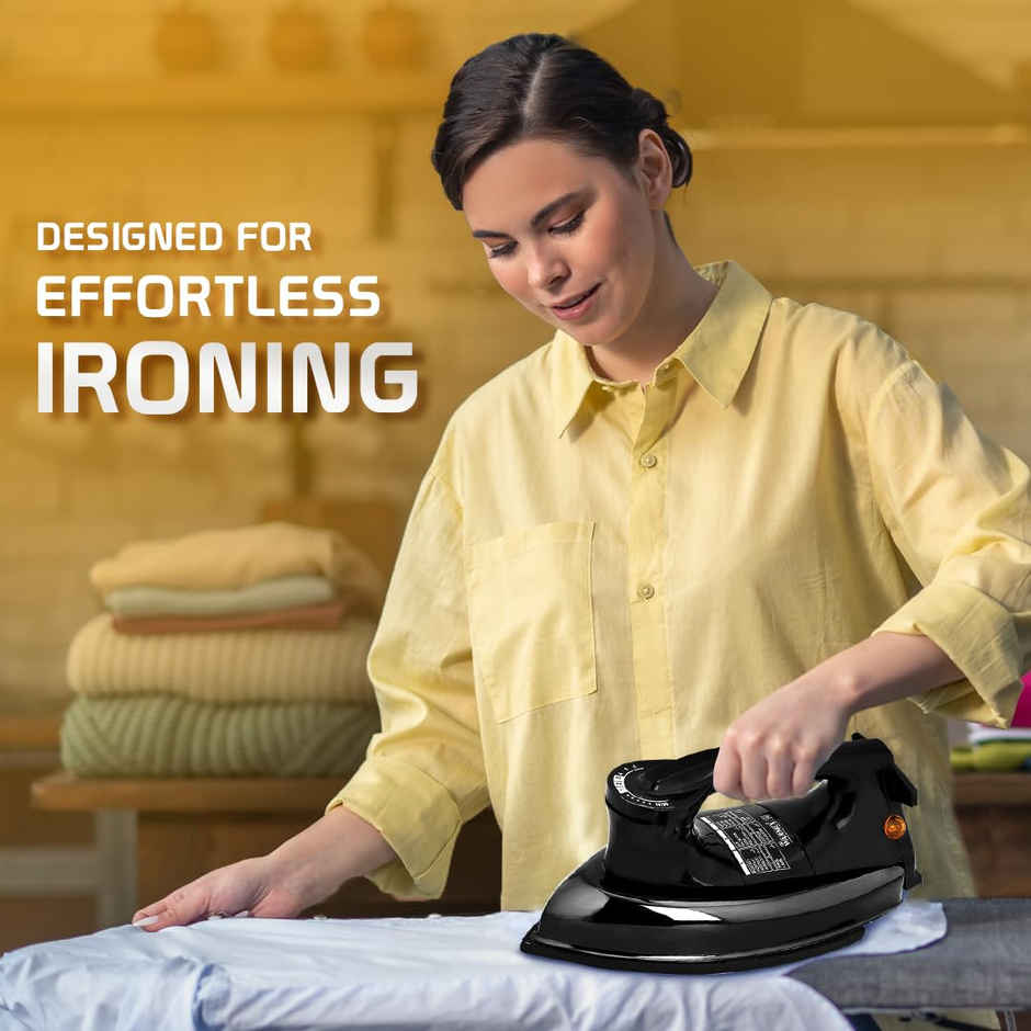 Warmex 1000 Watts Black Colour Electric Heavy Weight Dry Iron | Wcdi-999 | 1.45Kg Black