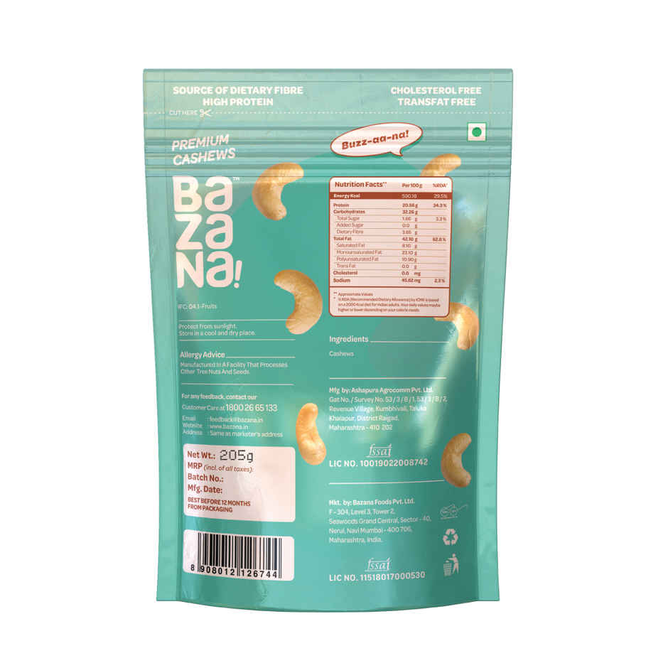 Bazana Handpicked Raw Cashews | Superior Quality
