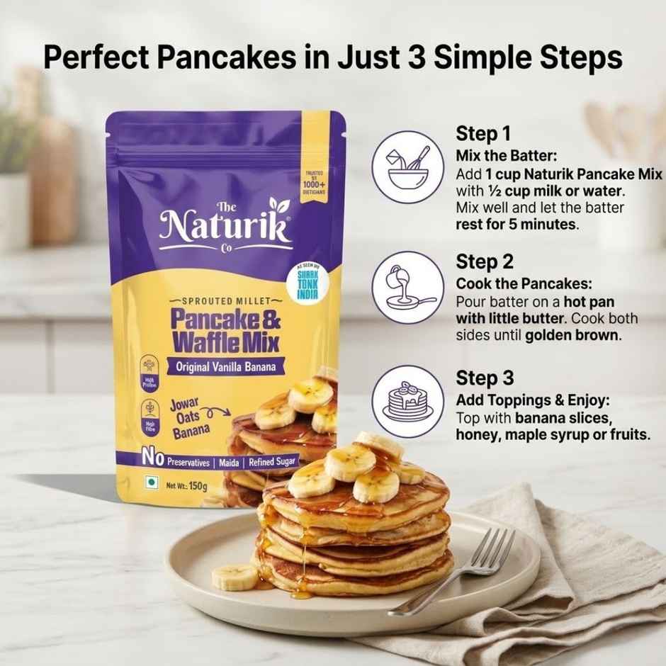 The Naturik Co High Protein Millet Pancake | Vanilla Banana