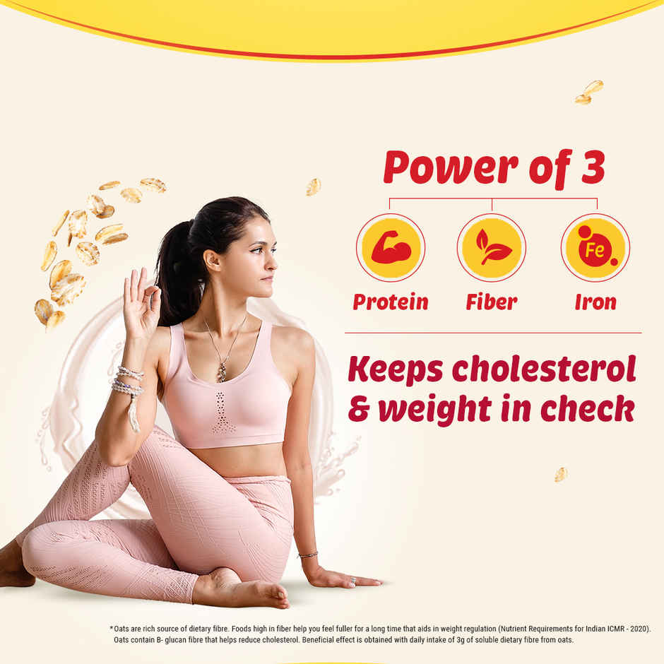 Saffola Oats, Instant Rolled Oats, Soft & Creamy Oats, Power of Protein, Iron & Fibre